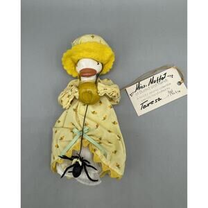 Just Ducky Ducks & Friends Doll Miss Muffet w/ Spider Ceramic Figurine 1980 VTG